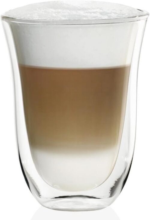 Double Wall Thermo Latte Glasses, 330 ml Clear Insulated Coffee Cups, Set of 2